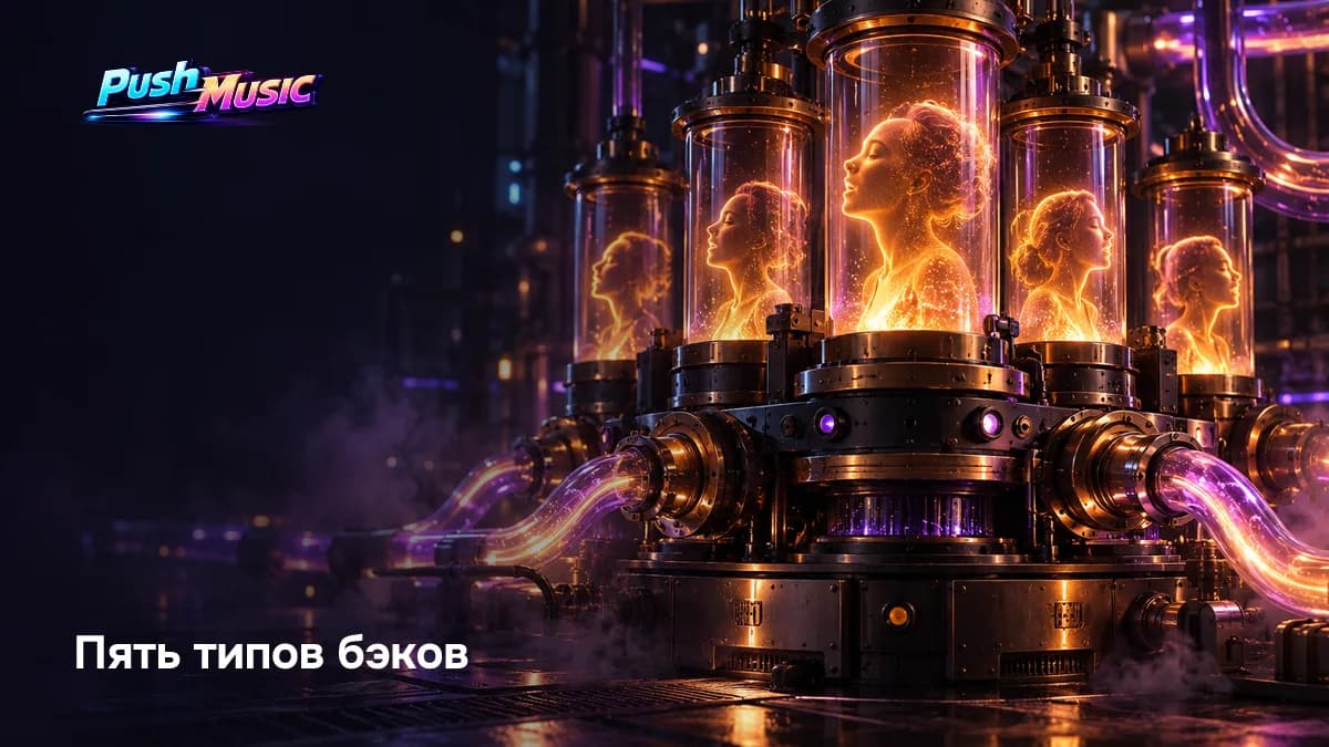 Пять рабочих типов бэков: дабл, октава, гармония терцией, ad-libs в паузах и хоровой слой — в одном треке берут два-три, иначе лид тонет в сопровождении