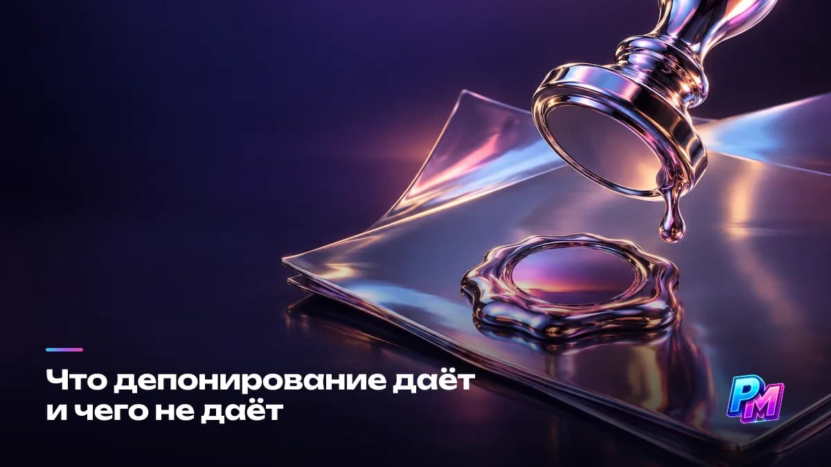Депонирование фиксирует дату и содержание песни и выдаёт свидетельство, но прав не создаёт: они возникают у автора в момент создания, и от копирования трека запись в реестре не защищает