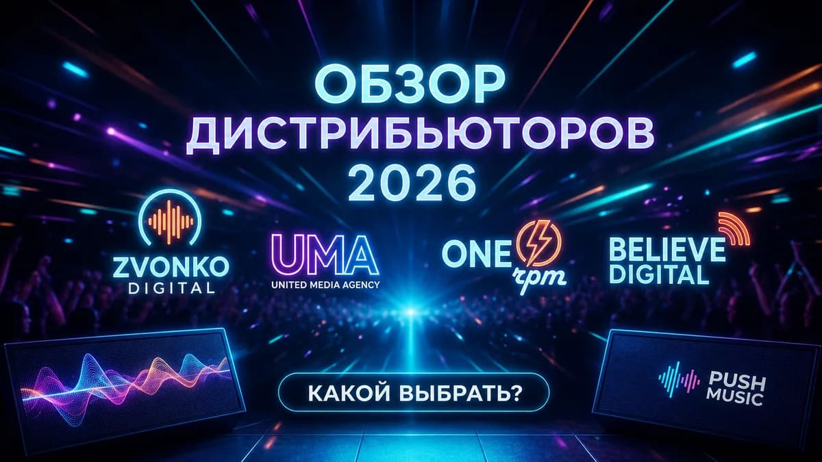 Обзор музыкальных дистрибьюторов 2026: Zvonko Digital, United Media Agency, ONErpm, Believe Digital — какой выбрать