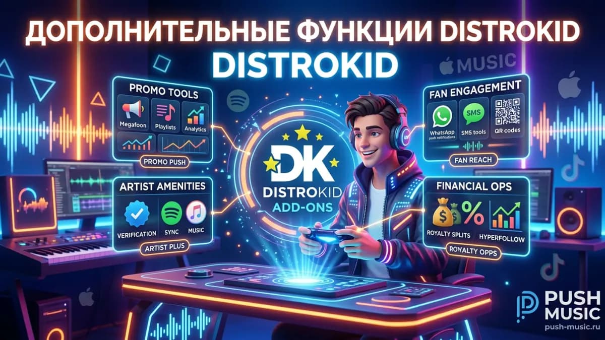 Дополнительные функции DistroKid: YouTube Content ID, монетизация и инструменты для продвижения релизов