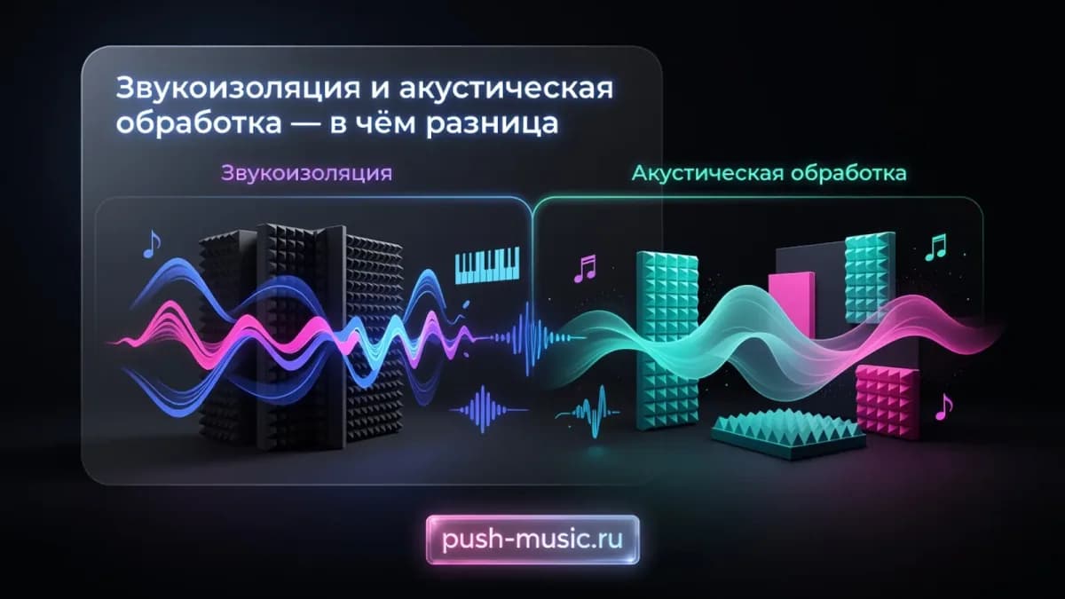 Звукоизоляция и акустическая обработка — в чём разница: защита от внешнего шума против работы с отражениями в комнате