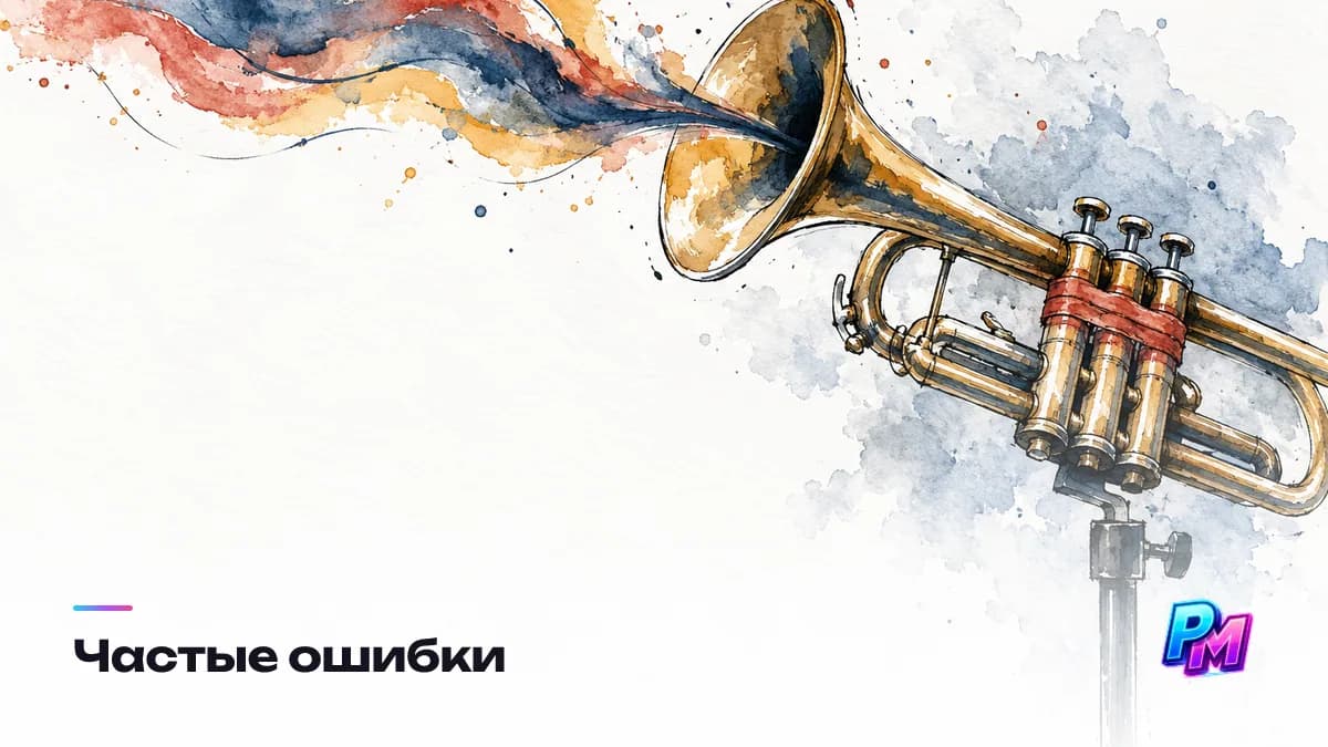 Частые ошибки с духовыми: партия без пауз, слишком высокий регистр, одинаковые атаки на всех нотах, унисон с вокалом и секция, дописанная последней