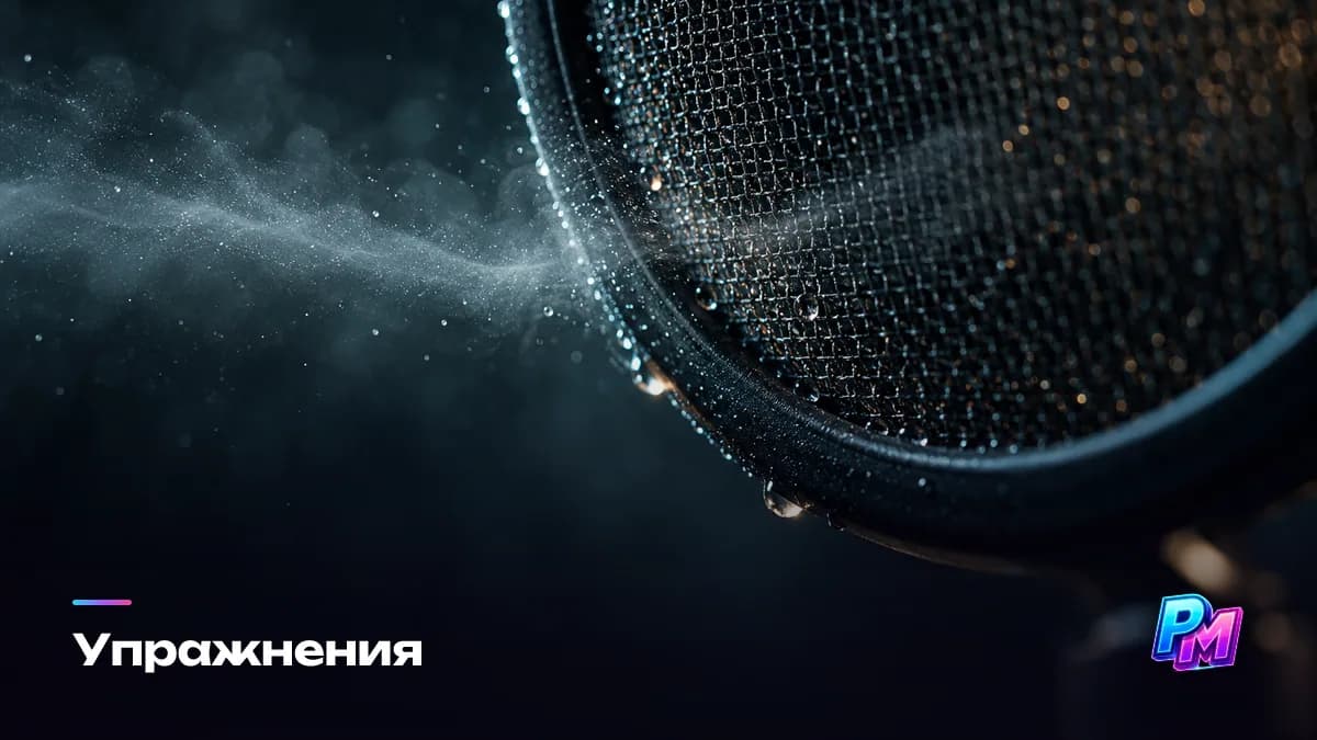 Упражнения на дыхание: длинный ровный выдох со счётом и серия коротких толчков — важна не длительность сама по себе, а ровность без дрожи и обрывов