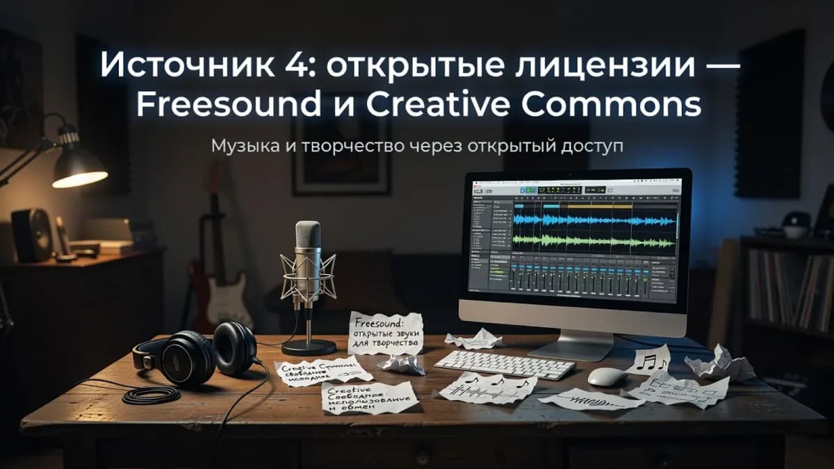 Источник 4: открытые лицензии — Freesound и Creative Commons как легальный источник звуков