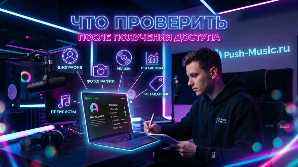 Доступ к карточкам артиста на разных площадках: Spotify for Artists, Apple Music for Artists и VK for Artists