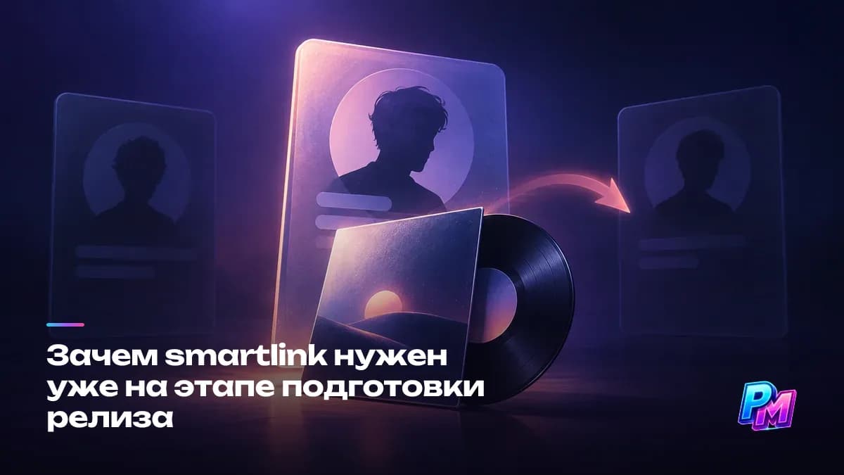 Smartlink на этапе подготовки: одна ссылка ведёт слушателя на нужную площадку и собирает профили артиста вместе
