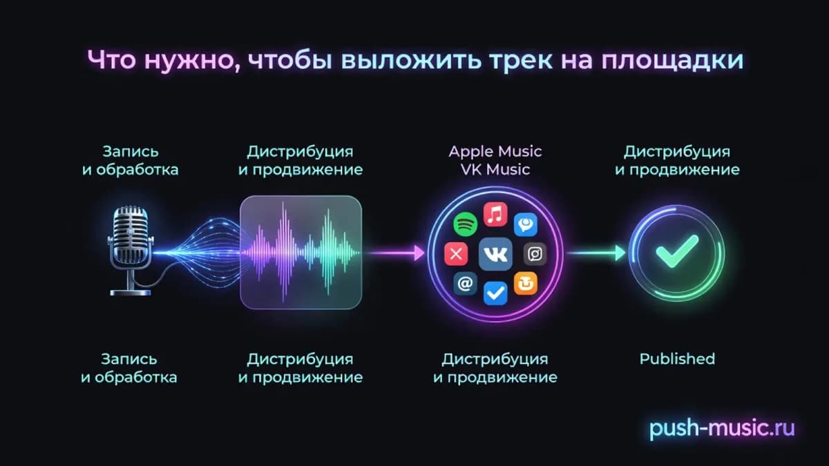 Что нужно, чтобы выложить трек на площадки: запись, дистрибуция и продвижение релиза в Apple Music, VK Музыке и других сервисах