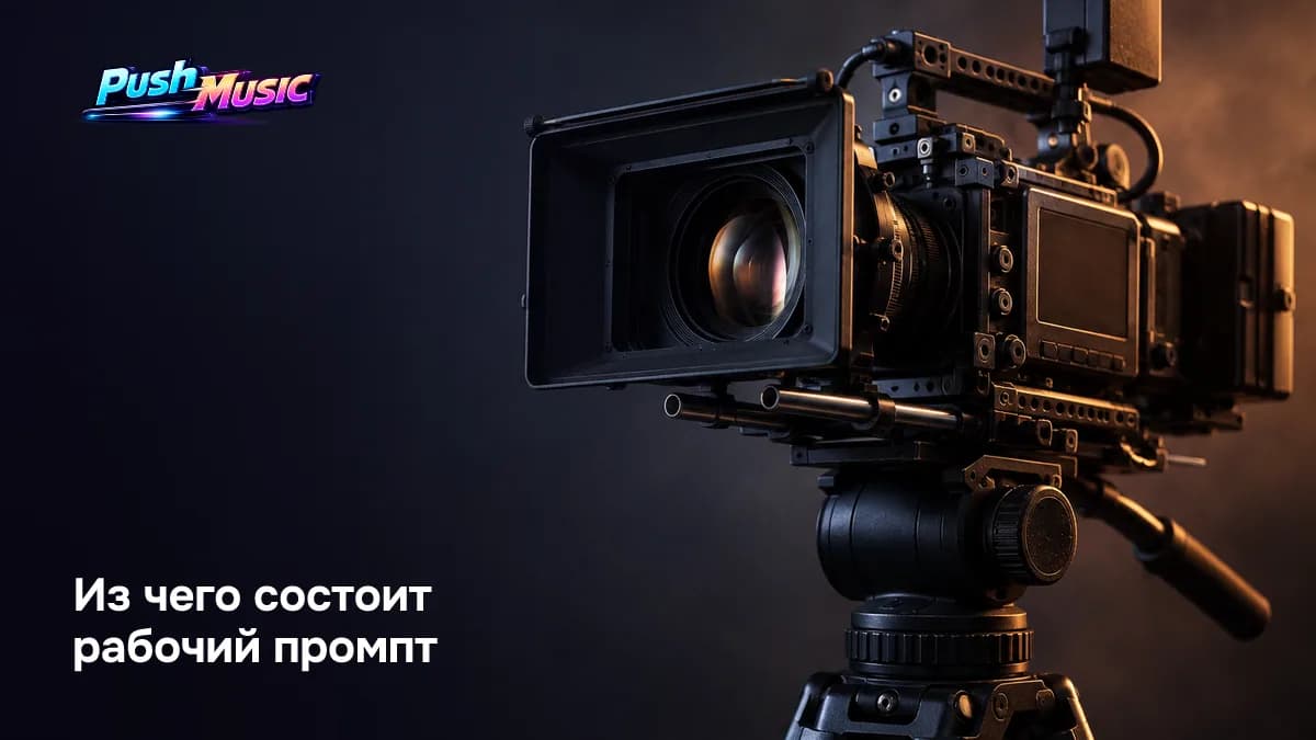 Из чего состоит промпт для сцены клипа: кадр, герой, свет и время, движение камеры и стиль
