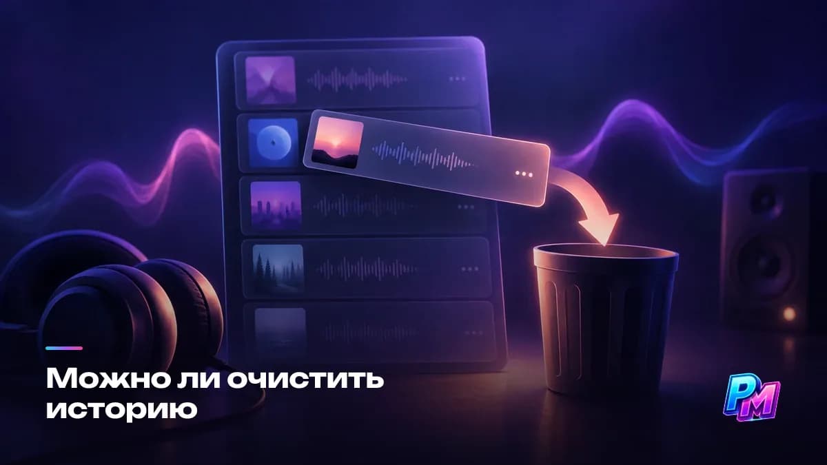Можно ли очистить историю прослушиваний: треки убираются из списка поштучно, кнопки «очистить всё» нет