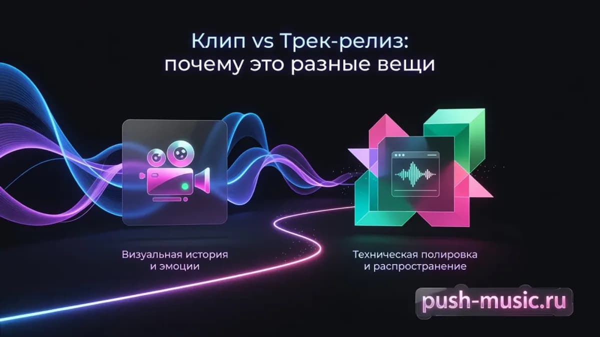 Клип и трек-релиз — разные вещи: визуальная история и эмоции против технической подготовки и распространения
