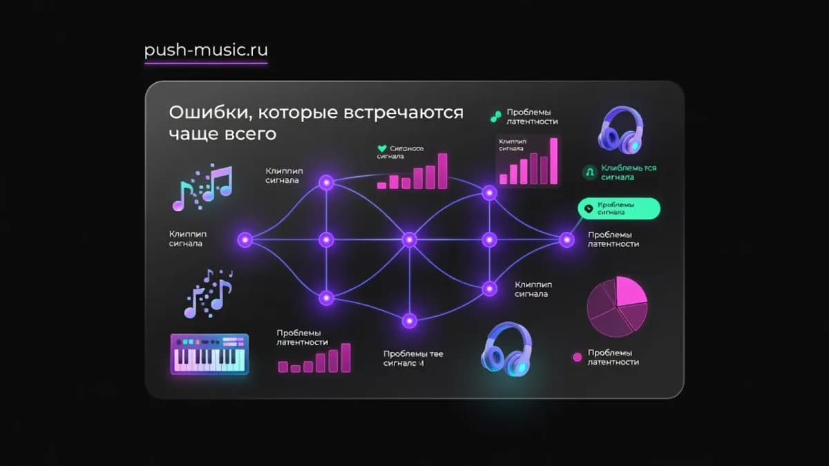 Ошибки при добавлении клипа, которые встречаются чаще всего: рассинхрон, клиппинг сигнала, проблемы задержки