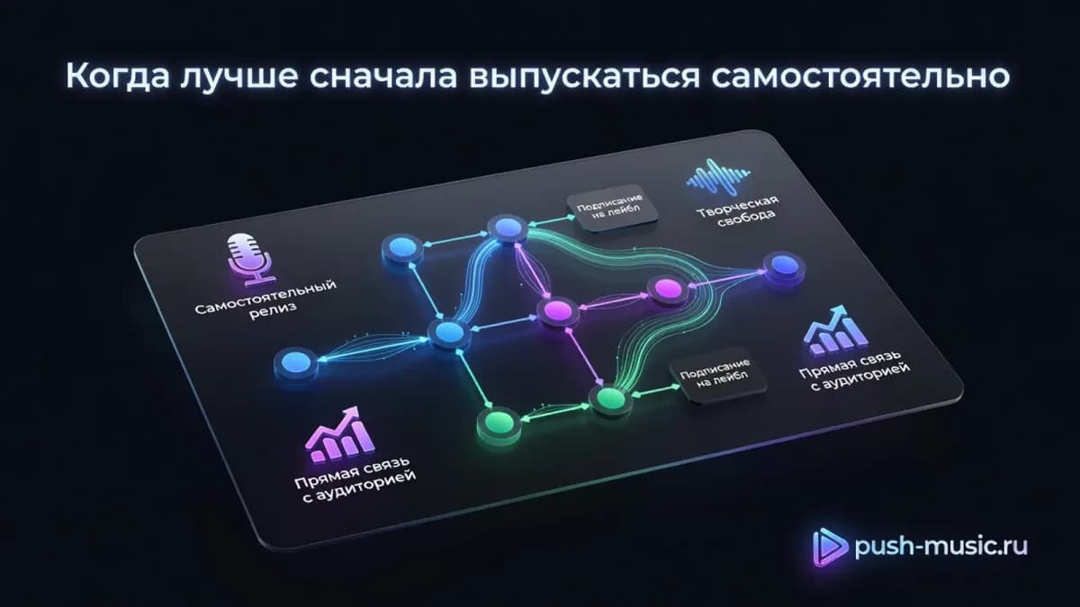 Когда лучше сначала выпускаться самостоятельно: творческая свобода и прямая связь с аудиторией против подписания на лейбл