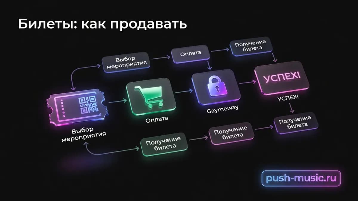 Как продавать билеты на концерт: выбор мероприятия, оплата, получение билета