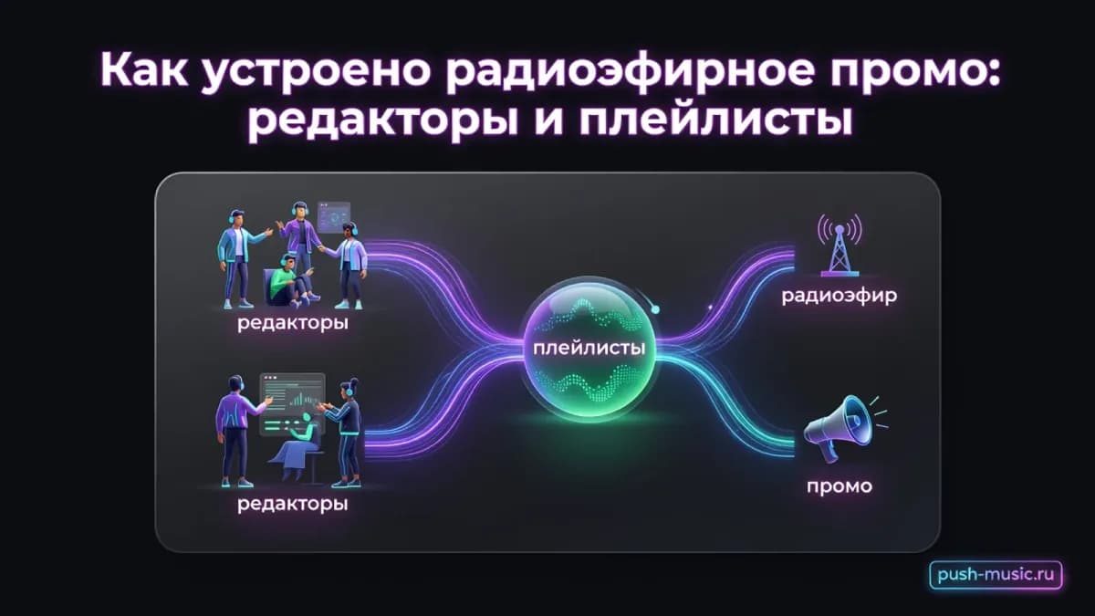 Как устроено радиоэфирное промо: редакторы формируют плейлисты, из которых трек попадает в эфир