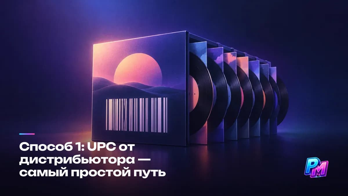 UPC от дистрибьютора: код выдаётся вместе с релизом и не требует отдельной регистрации