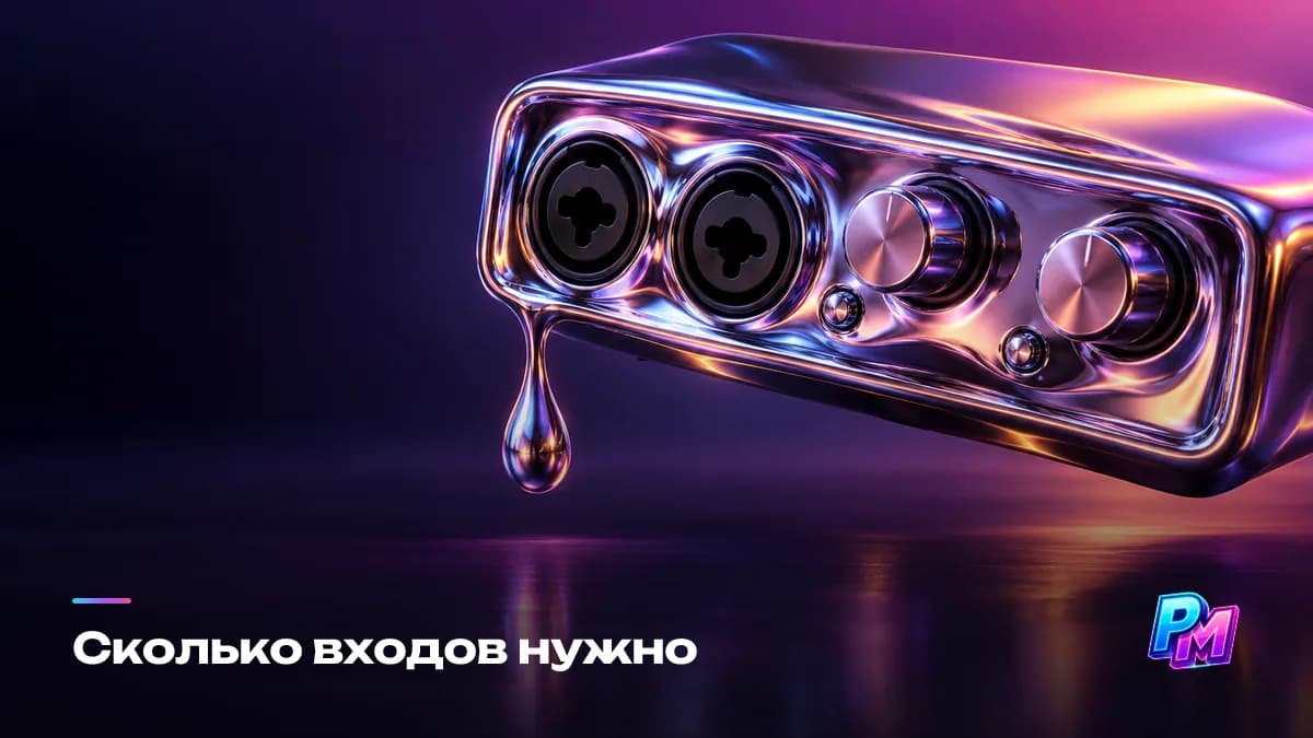 Сколько входов нужно: двух хватает для вокала, гитары, баса и клавиш, четыре и больше нужны только когда несколько источников пишутся одновременно на отдельные дорожки