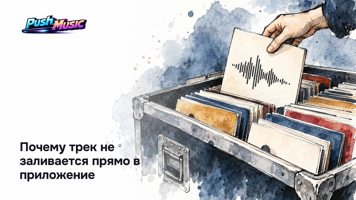 Почему трек не заливается прямо в приложение