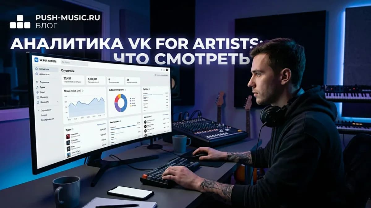 Аналитика VK for Artists: статистика прослушиваний, аудитории и источников трафика для артиста