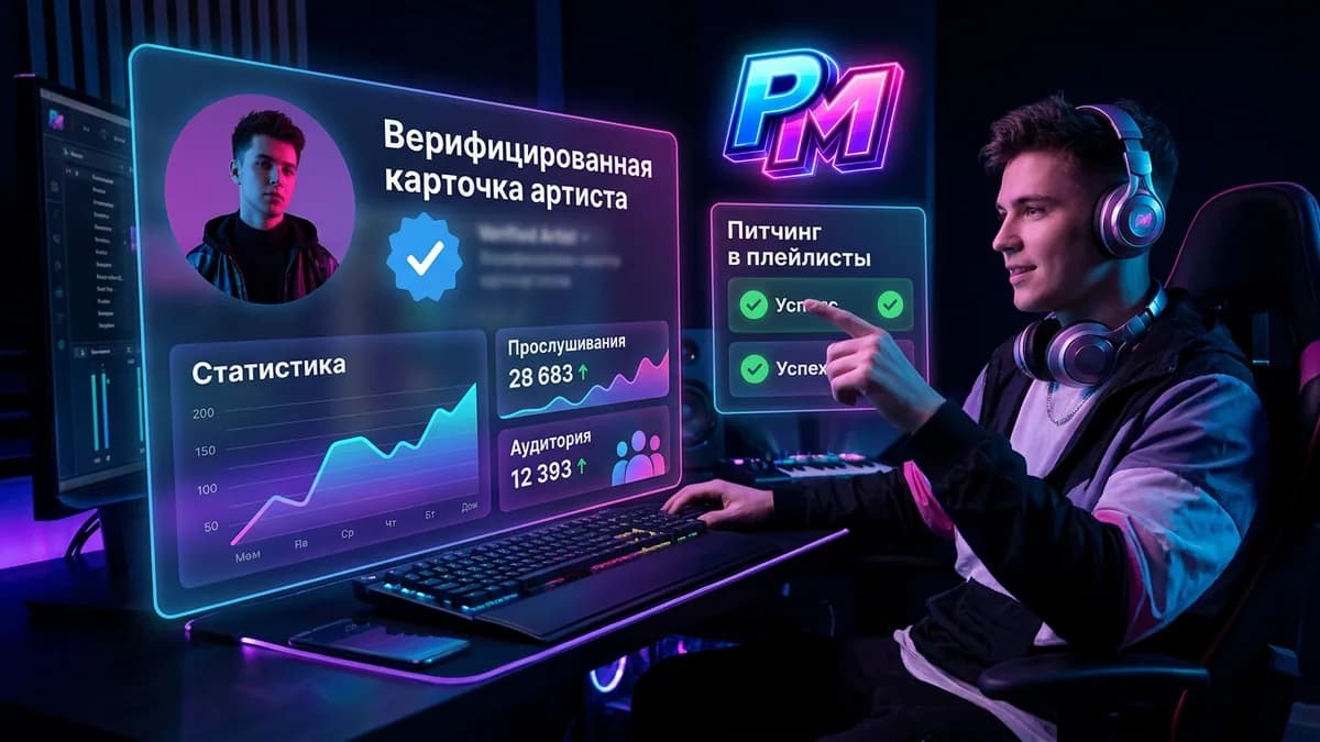 Верифицированная карточка артиста в VK Музыке: статистика прослушиваний, аудитория и питчинг в плейлисты
