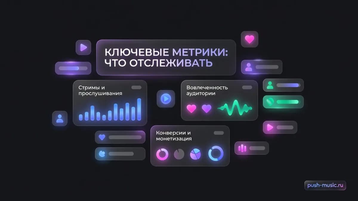 Ключевые метрики аналитики: стримы и прослушивания, вовлечённость аудитории, конверсии и монетизация