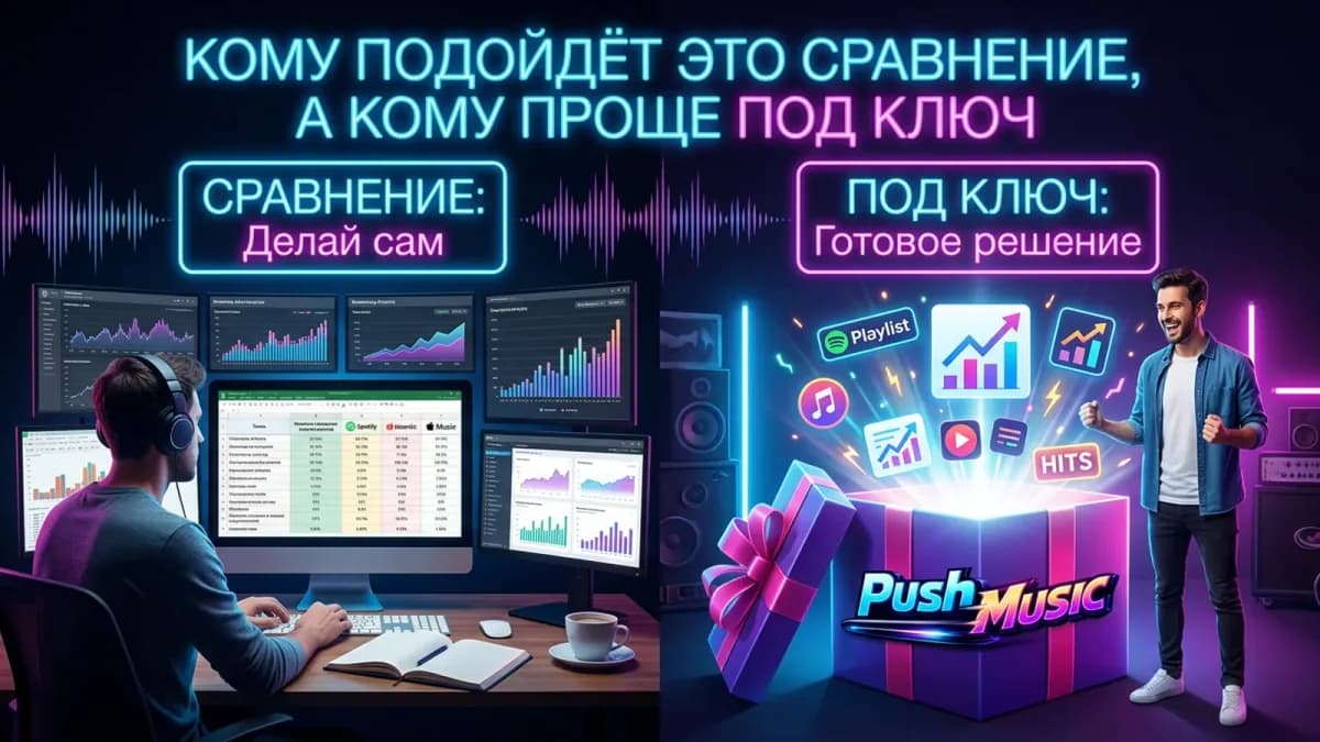 Сравнительная таблица дистрибьюторов музыки: модель оплаты, комиссия с роялти, число релизов и скорость выхода