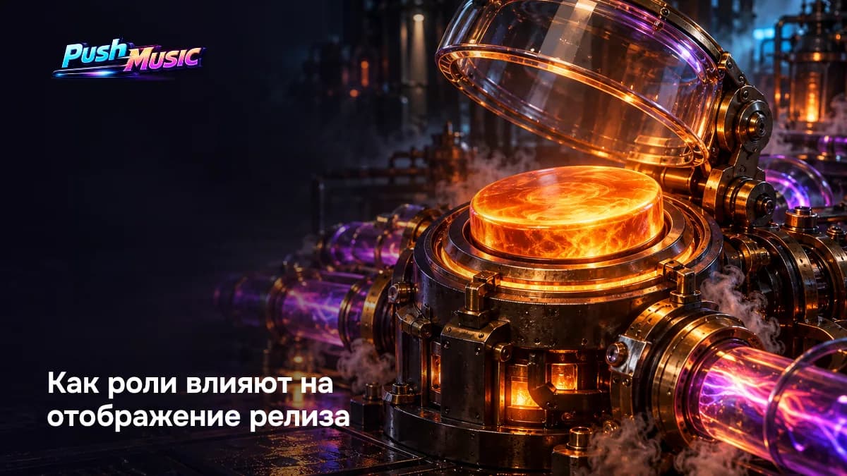 Как роли влияют на отображение: primary artist рядом с названием, featuring в скобках, contributor скрыт в интерфейсе