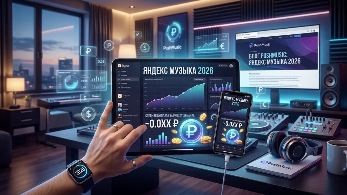 Ставка Яндекс Музыки за прослушивание в 2026 году: плавающая выплата 0,0XX ₽ за стрим в кабинете артиста