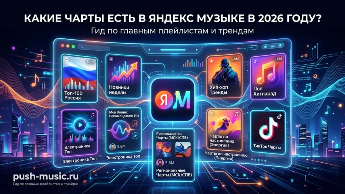 Какие чарты есть в Яндекс Музыке в 2026 году: гид по главным чартам, плейлистам и трендам
