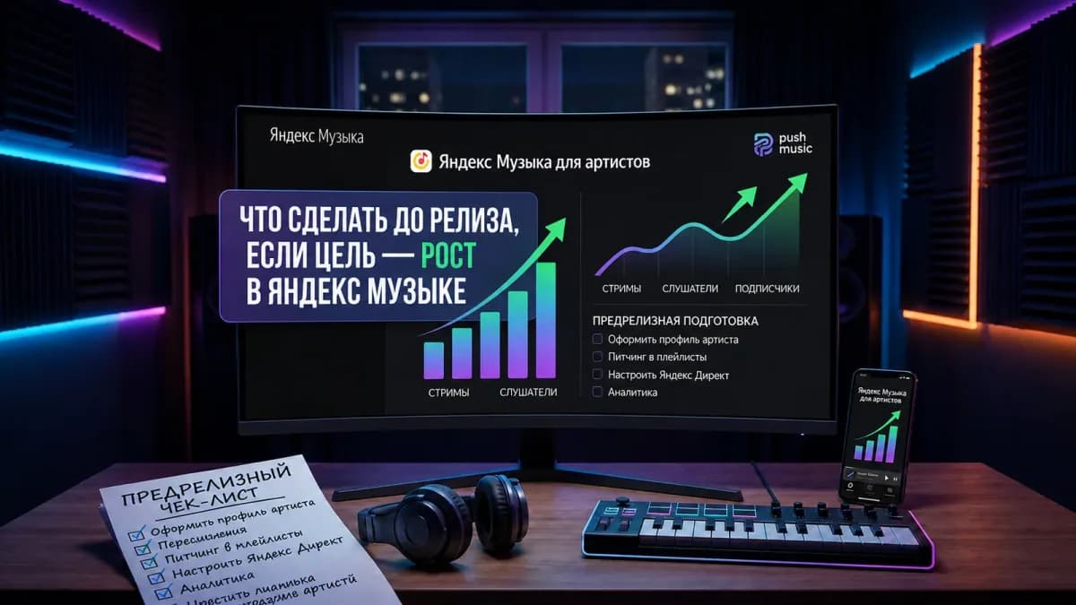 Что сделать до релиза, если цель — рост в Яндекс Музыке: предрелизная подготовка в кабинете Яндекс Музыки для артистов