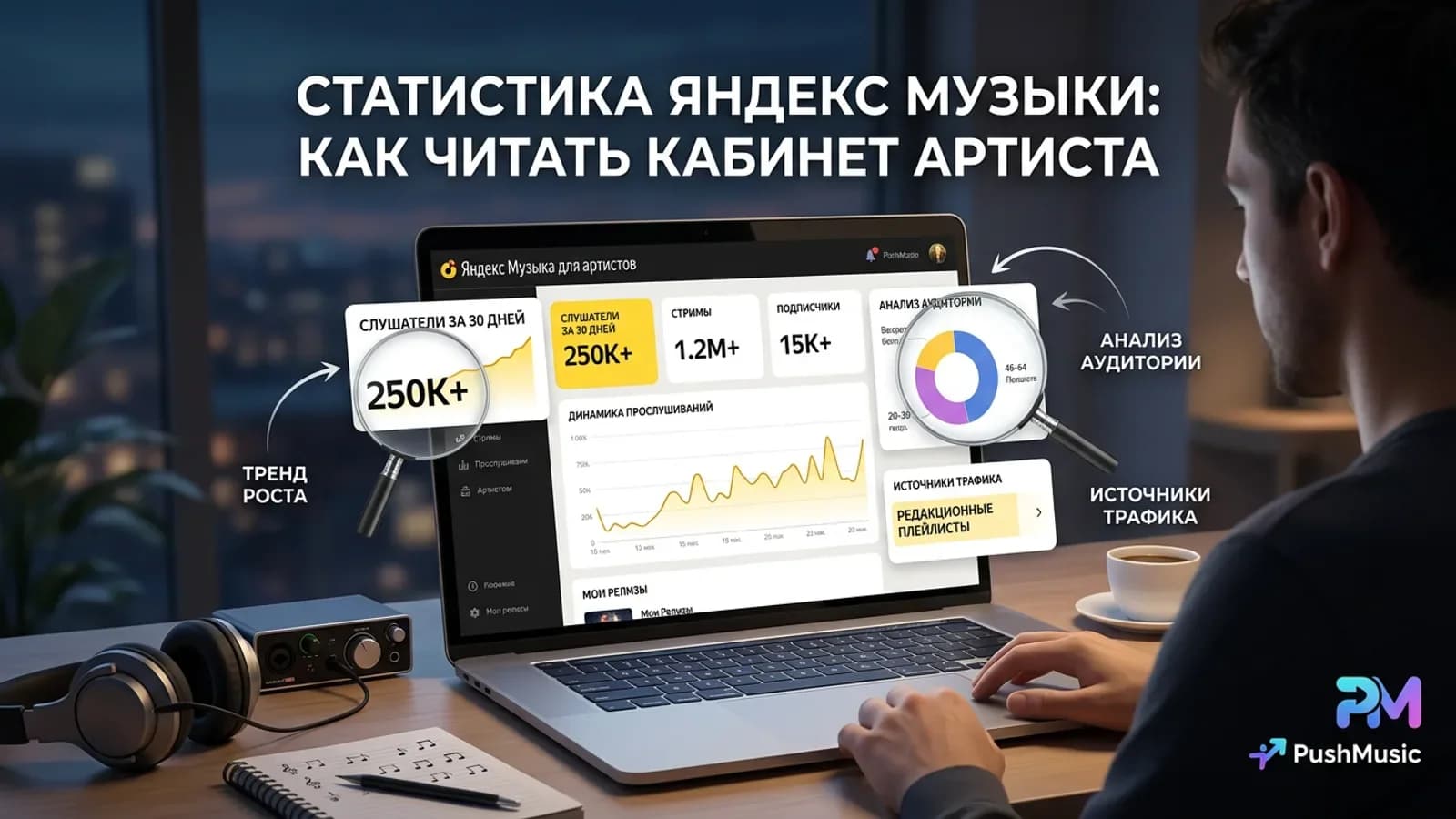 Обложка статьи: Статистика Яндекс Музыки: как читать кабинет артиста
