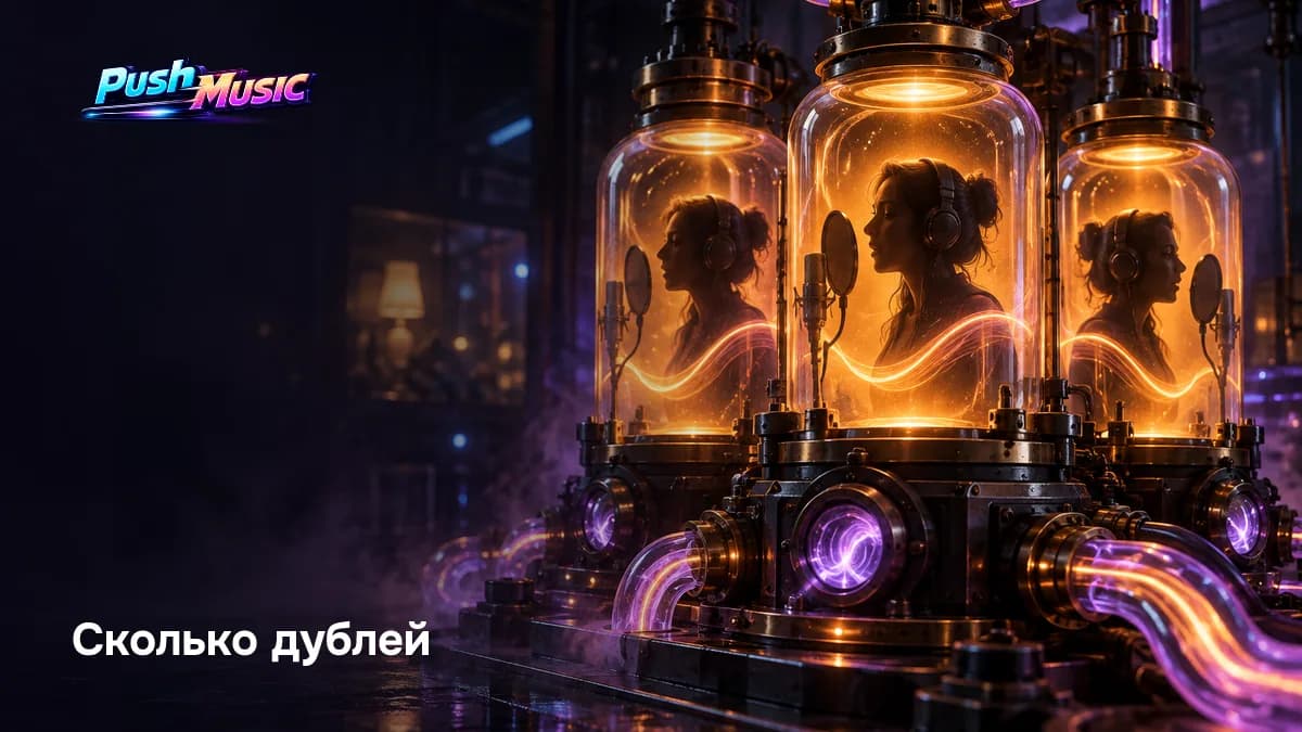 Сколько проходов писать: дабл — по одному на каждую сторону стерео, гармония — по два дубля на голос, хор — от четырёх до восьми парами, подряд и без переслушивания Сколько проходов писать: дабл — по одному на каждую сторону стерео, гармония — по два дубля на голос, хор — от четырёх до восьми парами, подряд и без переслушивания