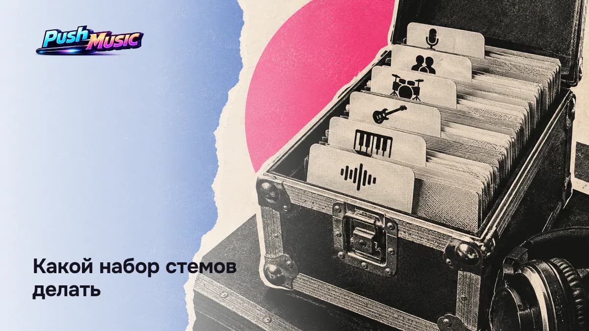 Рабочий набор стемов: вокал, бэк-вокал, барабаны, бас, инструменты и эффекты отдельными файлами Рабочий набор стемов: вокал, бэк-вокал, барабаны, бас, инструменты и эффекты отдельными файлами
