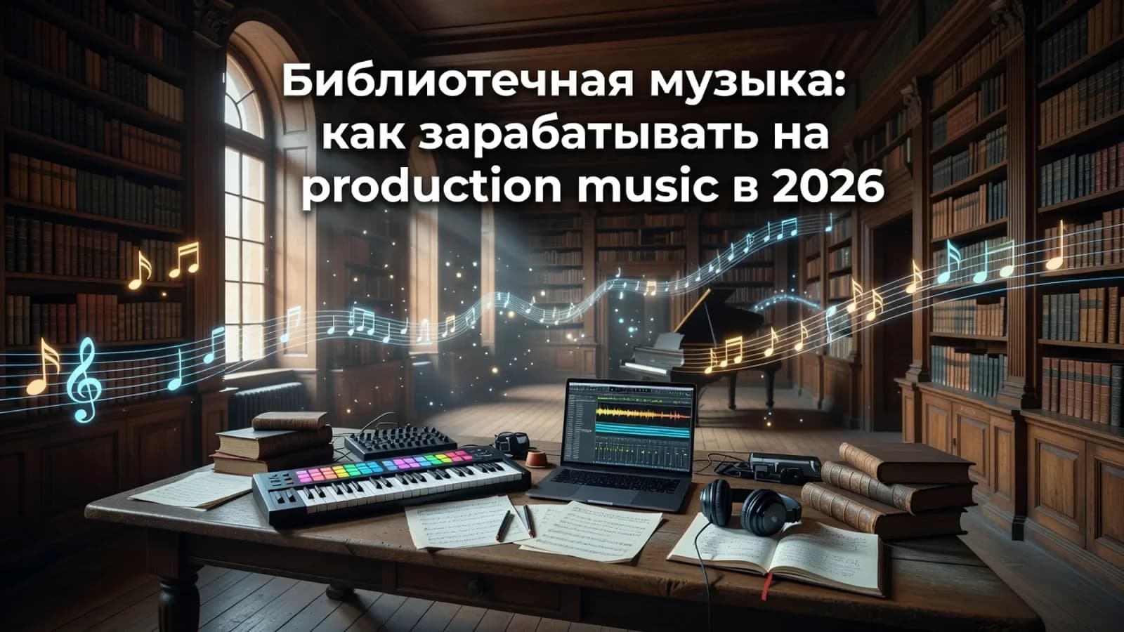 Библиотечная музыка: как зарабатывать на production music в 2026