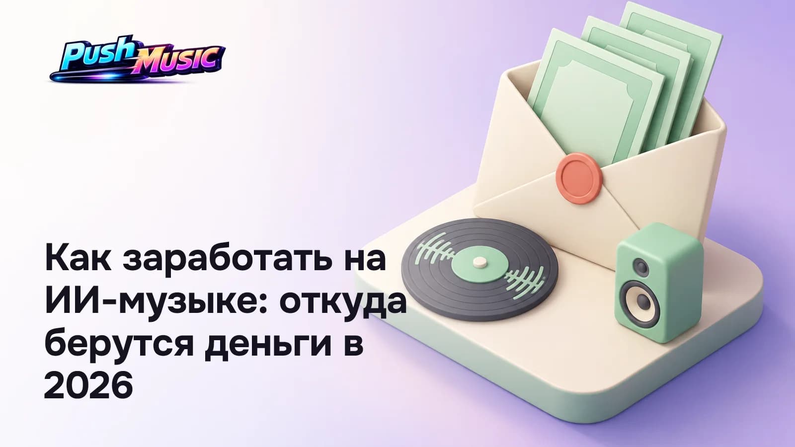 Как заработать на ИИ-музыке: откуда берутся деньги в 2026 Обложка статьи: Как заработать на ИИ-музыке: откуда берутся деньги в 2026